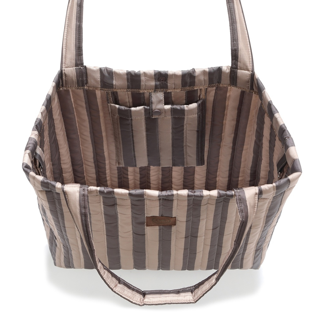 Torba Shopper Bag Ortalion STRIPES BROWN