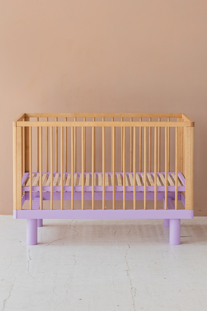 Łóżeczko dziecięce z barierką Junior NATURAL WOOD & LAVENDER