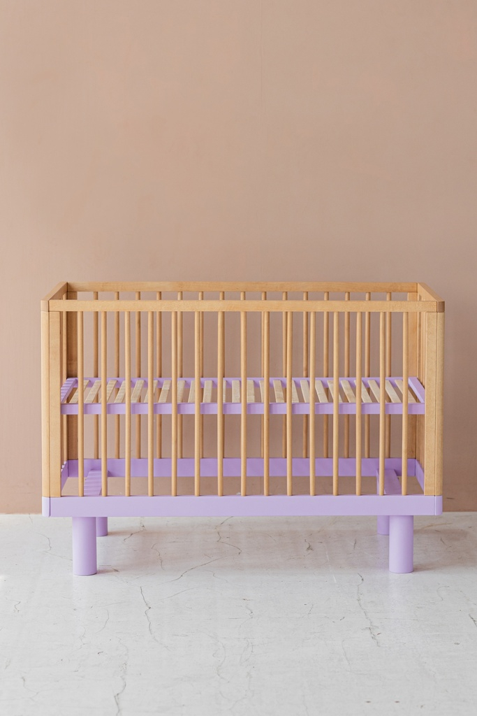 Łóżeczko dziecięce z barierką Junior NATURAL WOOD & LAVENDER