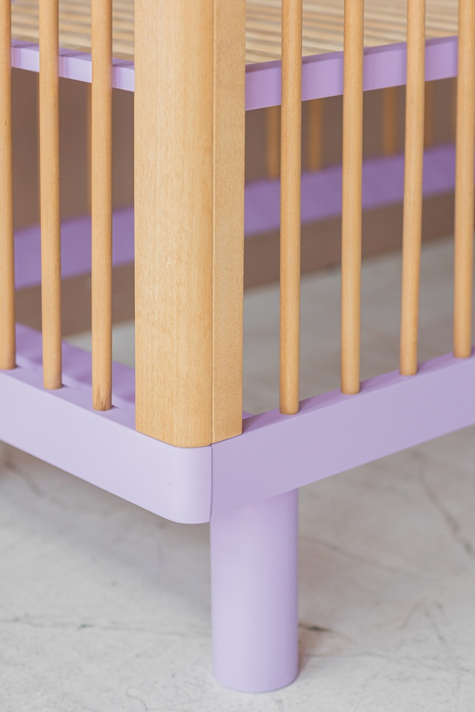 Łóżeczko dziecięce z barierką Junior NATURAL WOOD & LAVENDER