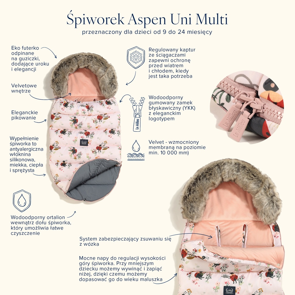 Footmuff Uni Multi LEOPARD CREAM by Magdalena Lamparska