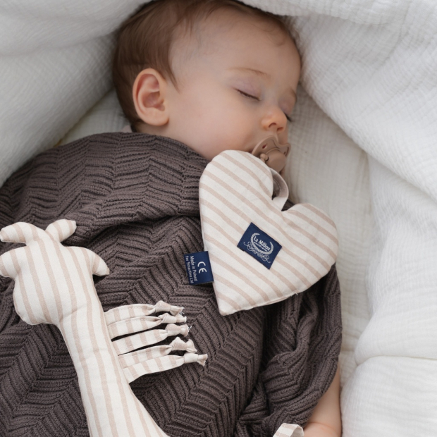 Gryzak Heart Bawełna STRIPES BEIGE-1561882331996
