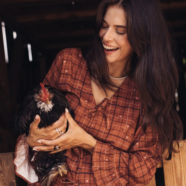 Piżama bambusowa MOO MEADOW PLAID-1651585369393