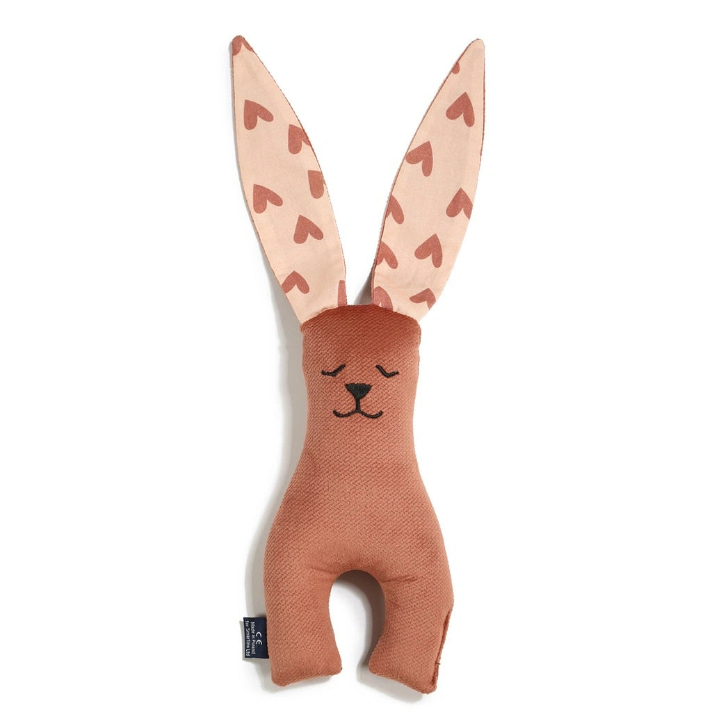 velvet bunny cuddly toy heartbeat pink
