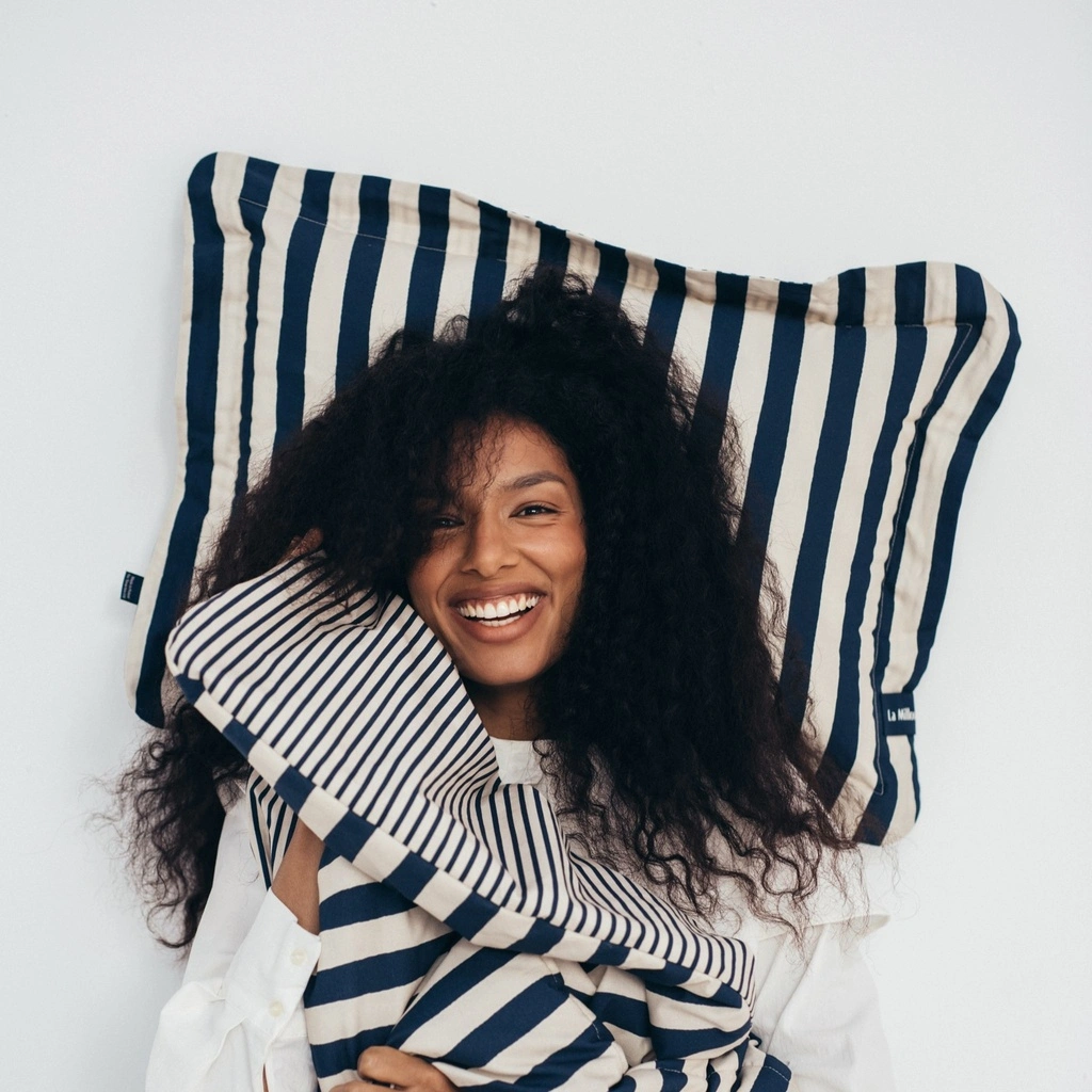 Kopfkissen Baumwolle STRIPES NAVY